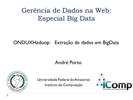 Gerência de Dados na Web: Especial Big Data