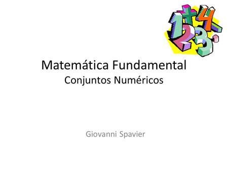 Matemática Fundamental Conjuntos Numéricos