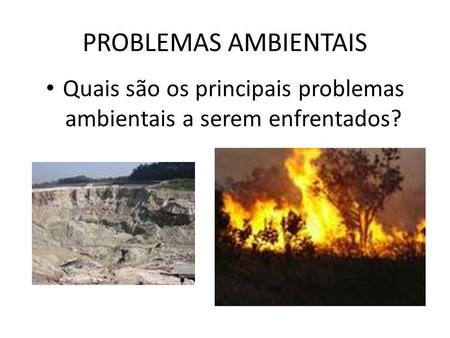 Quais são os principais problemas ambientais a serem enfrentados?