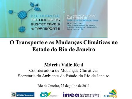 O Transporte e as Mudanças Climáticas no Estado do Rio de Janeiro
