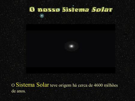 O Sistema Solar teve origem há cerca de 4600 milhões de anos.