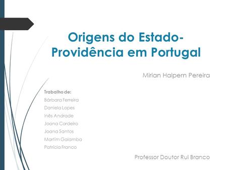 Origens do Estado-Providência em Portugal