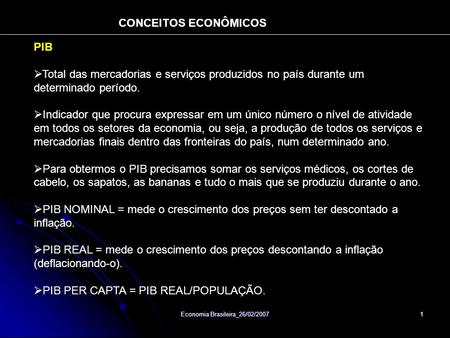 Economia Brasileira_26/02/2007