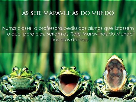 AS SETE MARAVILHAS DO MUNDO