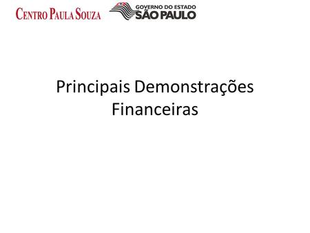 Principais Demonstrações Financeiras