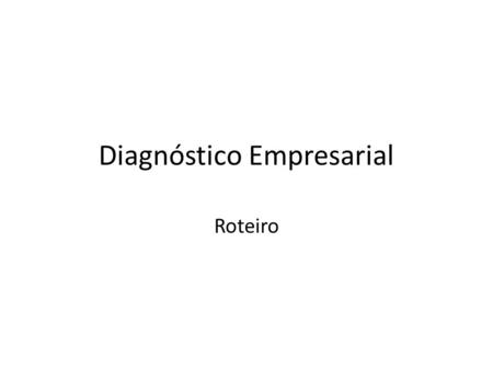 Diagnóstico Empresarial