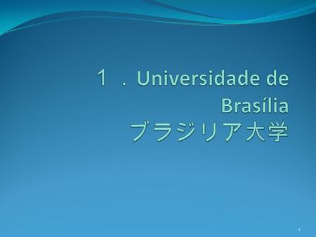 １．Universidade de Brasília ブラジリア大学