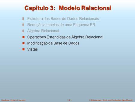 Capítulo 3: Modelo Relacional