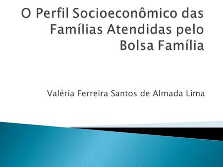 O Perfil Socioeconômico das Famílias Atendidas pelo Bolsa Família