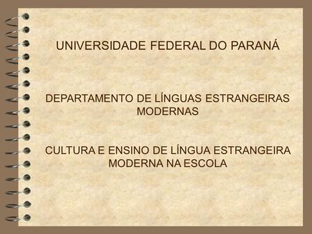 UNIVERSIDADE FEDERAL DO PARANÁ