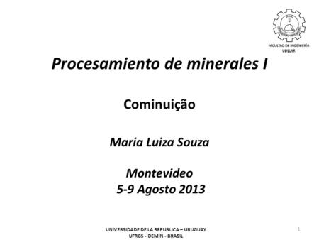 Procesamiento de minerales I Cominuição