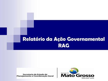 Relatório da Ação Governamental RAG
