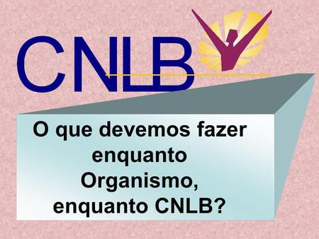 O que devemos fazer enquanto Organismo, enquanto CNLB?