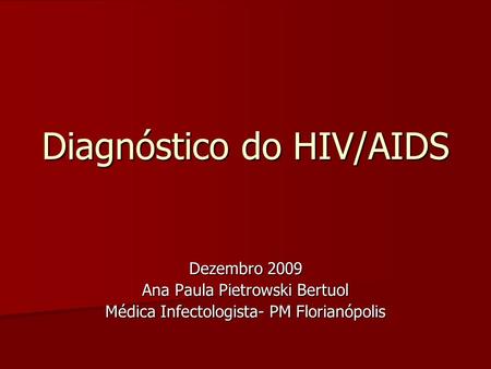 Diagnóstico do HIV/AIDS