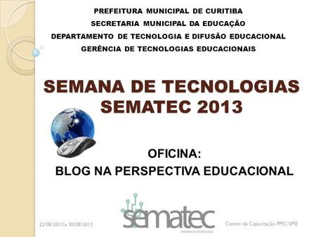 SEMANA DE TECNOLOGIAS SEMATEC 2013