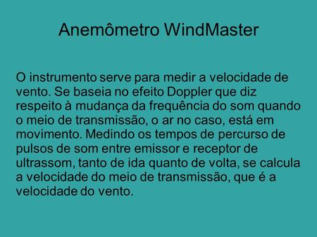 Anemômetro WindMaster