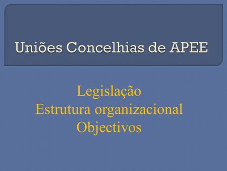 Legislação Estrutura organizacional Objectivos. FERSAP – Federação Regional de Setúbal das Associações de Pais Lei das Associações de Pais e Encarregados.