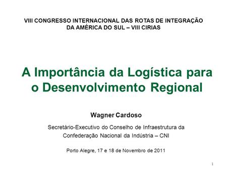 A Importância da Logística para o Desenvolvimento Regional