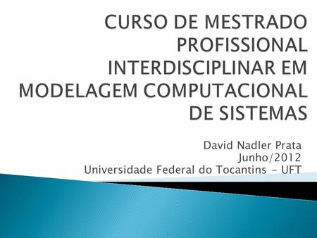 David Nadler Prata Junho/2012 Universidade Federal do Tocantins - UFT
