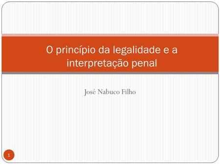 O princípio da legalidade e a interpretação penal