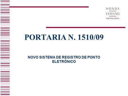 NOVO SISTEMA DE REGISTRO DE PONTO ELETRÔNICO
