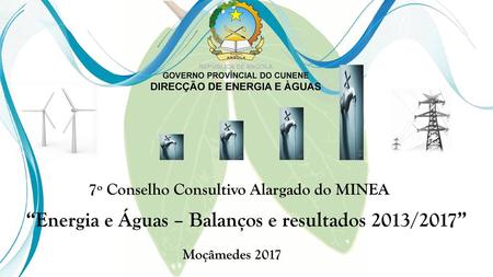 GOVERNO PROVÍNCIAL DO CUNENE DIRECÇÃO DE ENERGIA E ÀGUAS