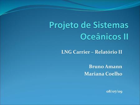 Projeto de Sistemas Oceânicos II