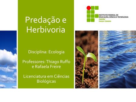 Predação e Herbivoria Disciplina: Ecologia