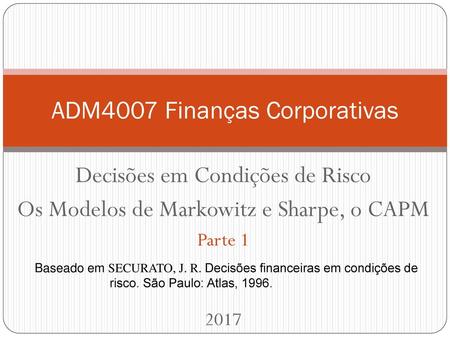 ADM4007 Finanças Corporativas