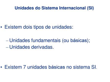 Unidades do Sistema Internacional (SI)
