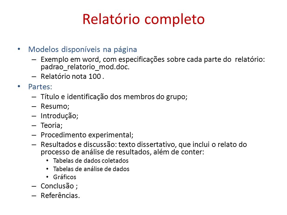 Modelo De Relatorio Simples Trabalho De Formatura 0648