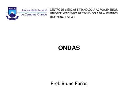 ONDAS Prof. Bruno Farias CENTRO DE CIÊNCIAS E TECNOLOGIA AGROALIMENTAR