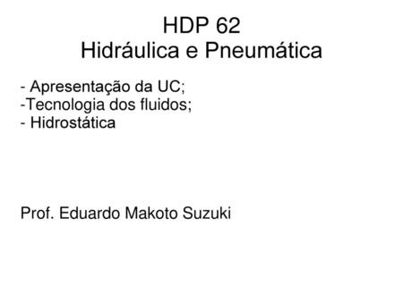 HDP 62 Hidráulica e Pneumática