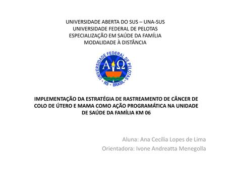 Aluna: Ana Cecília Lopes de Lima