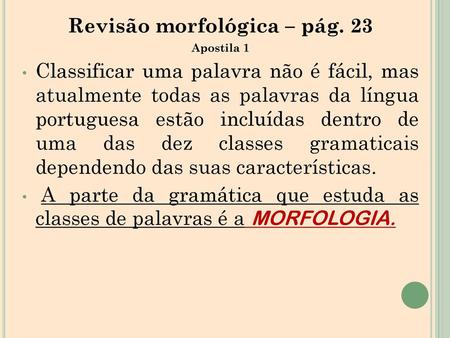 Revisão morfológica – pág. 23