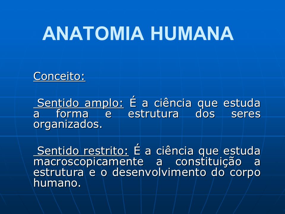 Partes anatomicas do corpo humano