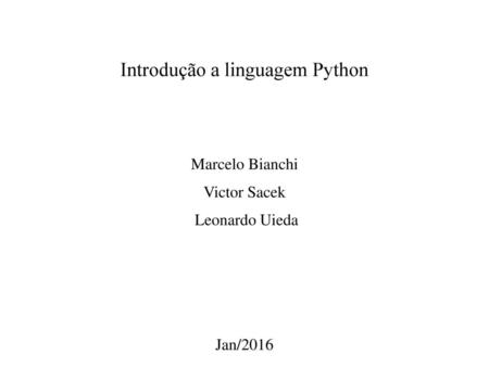 Introdução a linguagem Python