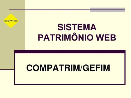 SISTEMA PATRIMÔNIO WEB