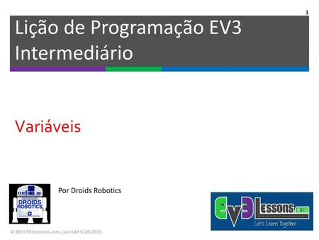 Lição de Programação EV3 Intermediário