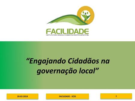 “Engajando Cidadãos na governação local”