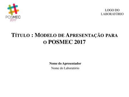 Título : Modelo de Apresentação para o POSMEC 2017