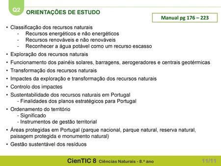 ORIENTAÇÕES DE ESTUDO Manual pg 176 – /11