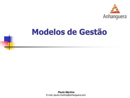 Modelos de Gestão.