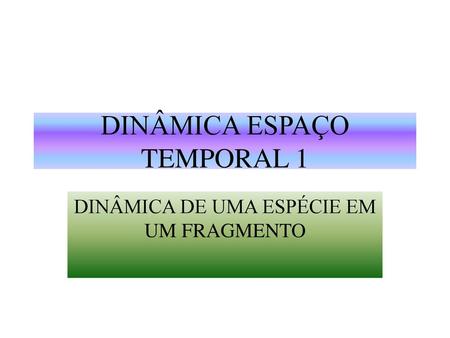 DINÂMICA ESPAÇO TEMPORAL 1