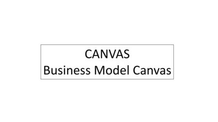 CANVAS Business Model Canvas.
