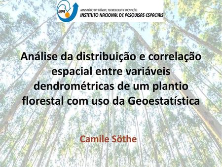 Análise da distribuição e correlação espacial entre variáveis dendrométricas de um plantio florestal com uso da Geoestatística Camile Söthe.