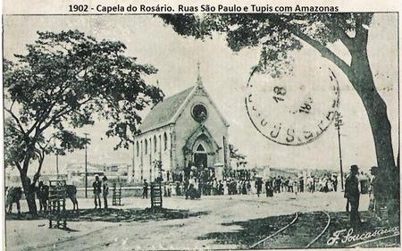 Capela do Rosário.  Ruas São Paulo e Tupis com Amazonas