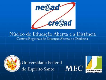 MEC Núcleo de Educação Aberta e a Distância Universidade Federal