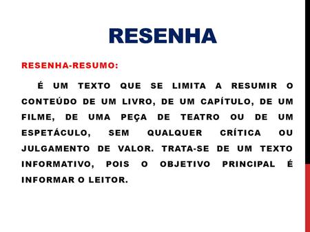 RESENHA Resenha-resumo: