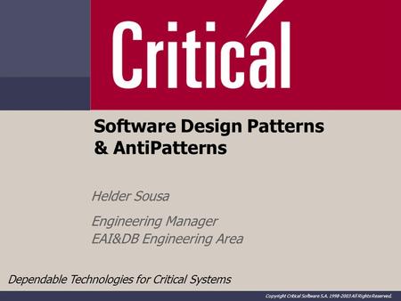 Software Design Patterns & AntiPatterns